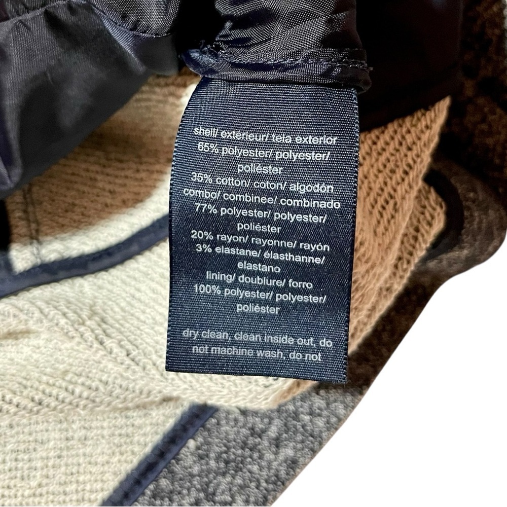 Tommy Hilfiger Navy Gray Marled Elbow Patch Military Style Jacket Size 12 - Picture 3 of 4